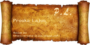Proska Lajos névjegykártya